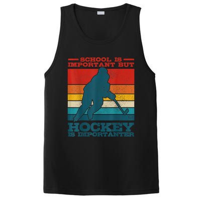 School Is Important But Hockey Is Importanter Funny Gift PosiCharge Competitor Tank