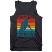 School Is Important But Hockey Is Importanter Funny Gift Tank Top