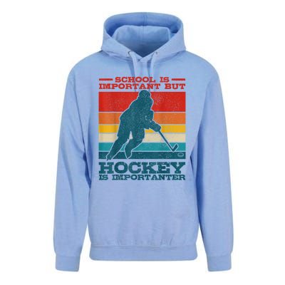 School Is Important But Hockey Is Importanter Funny Gift Unisex Surf Hoodie