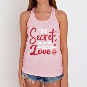 Secret Ingredient Is Love Valentines Day Graphic Gift Women's Knotted Racerback Tank