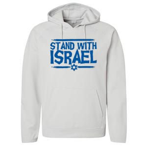 Support Israel I Stand With Israel Israeli Flag Support Israel Strong Performance Fleece Hoodie