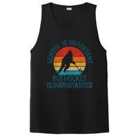 School Is Important But Hockey Is Importanter Funny Gift PosiCharge Competitor Tank