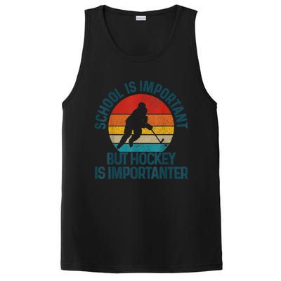 School Is Important But Hockey Is Importanter Funny Gift PosiCharge Competitor Tank