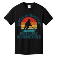 School Is Important But Hockey Is Importanter Funny Gift Kids T-Shirt