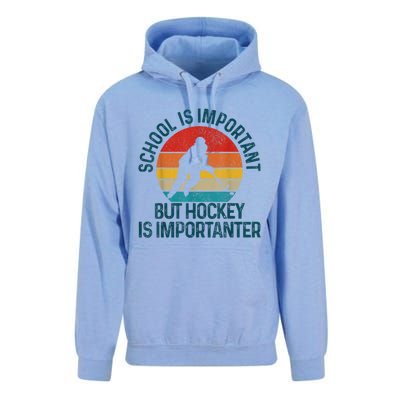 School Is Important But Hockey Is Importanter Funny Gift Unisex Surf Hoodie