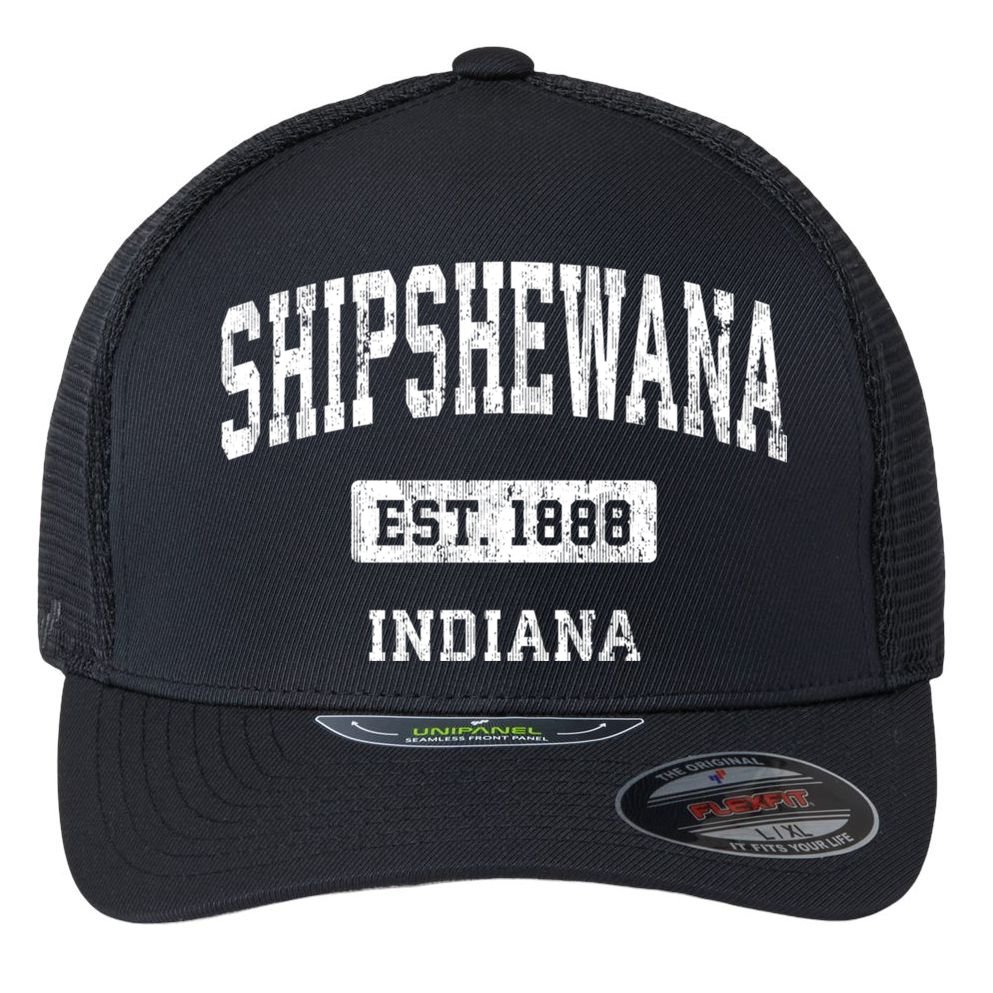 Shipshewana Indiana In Vintage Sports Established Design Flexfit Unipanel Trucker Cap