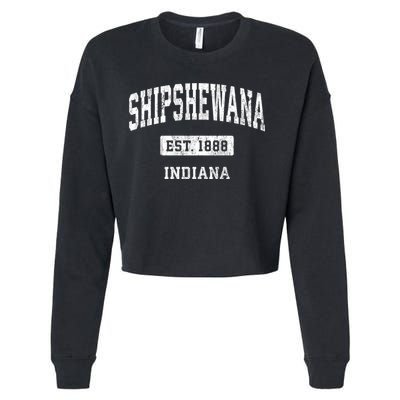 Shipshewana Indiana In Vintage Sports Established Design Cropped Pullover Crew