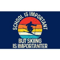 School Is Important But Skiing Is Importanter Ski Funny Gift Bumper Sticker