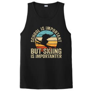 School Is Important But Skiing Is Importanter Ski Funny Gift PosiCharge Competitor Tank