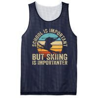 School Is Important But Skiing Is Importanter Ski Funny Gift Mesh Reversible Basketball Jersey Tank