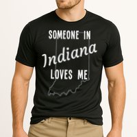 Someone In Indiana Loves Me State Map Silhouette Cooling Performance Crew T-Shirt