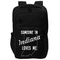 Someone In Indiana Loves Me State Map Silhouette Impact Tech Backpack