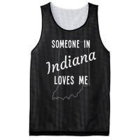 Someone In Indiana Loves Me State Map Silhouette Mesh Reversible Basketball Jersey Tank