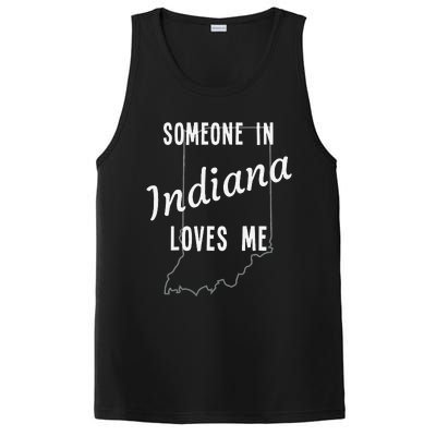 Someone In Indiana Loves Me State Map Silhouette PosiCharge Competitor Tank