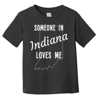 Someone In Indiana Loves Me State Map Silhouette Toddler T-Shirt