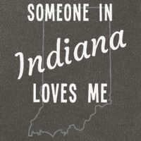 Someone In Indiana Loves Me State Map Silhouette Cotton Canvas Backpack