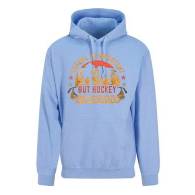 School Is Important But Hockey Is Importanter Ice Hockey Unisex Surf Hoodie