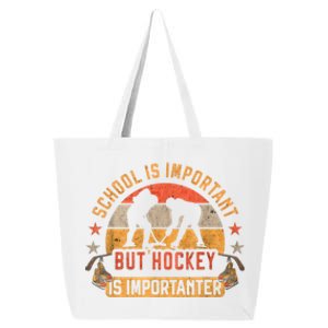 School Is Important But Hockey Is Importanter Ice Hockey 25L Jumbo Tote