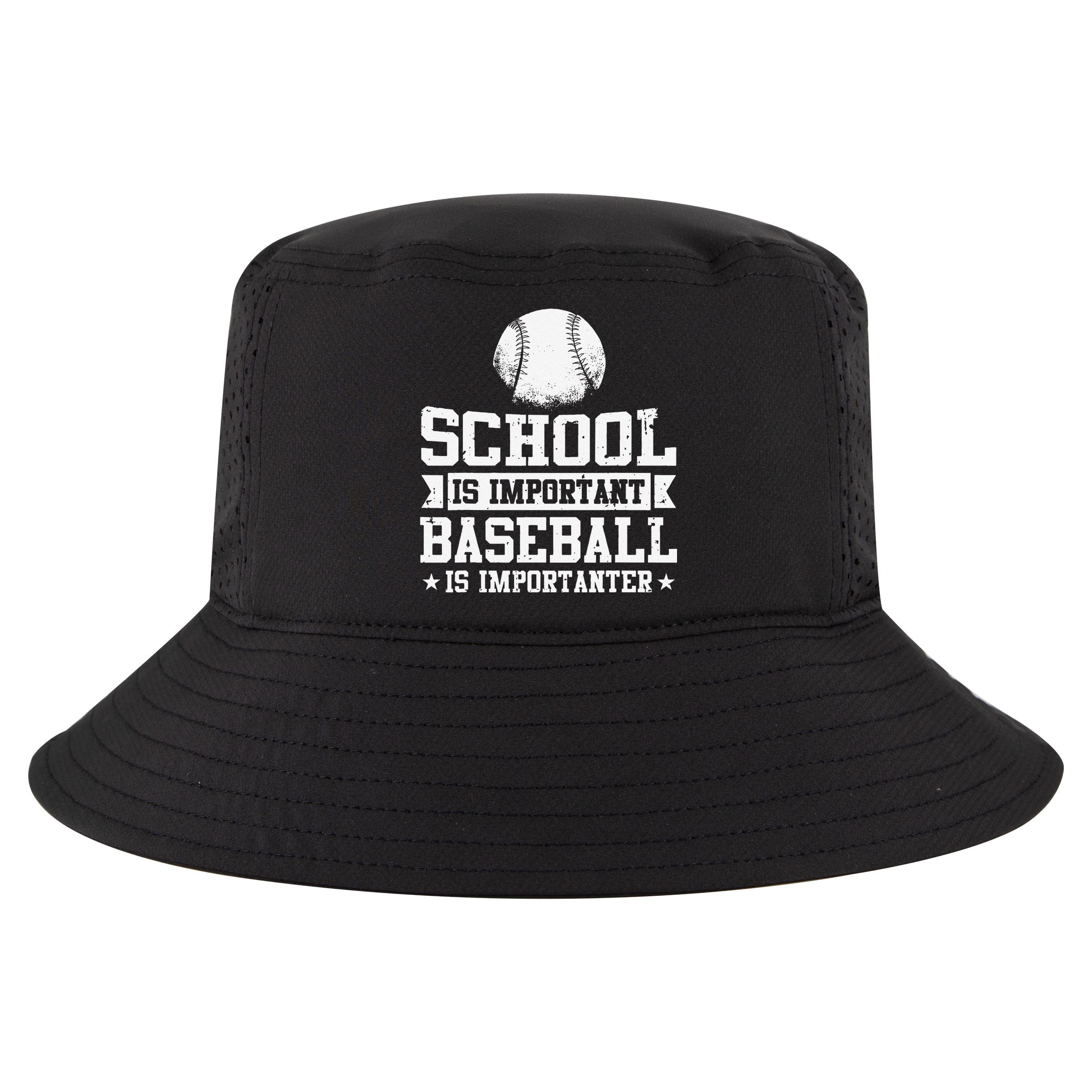 School Is Important But Baseball Is Importanter Funny Cool Comfort Performance Bucket Hat
