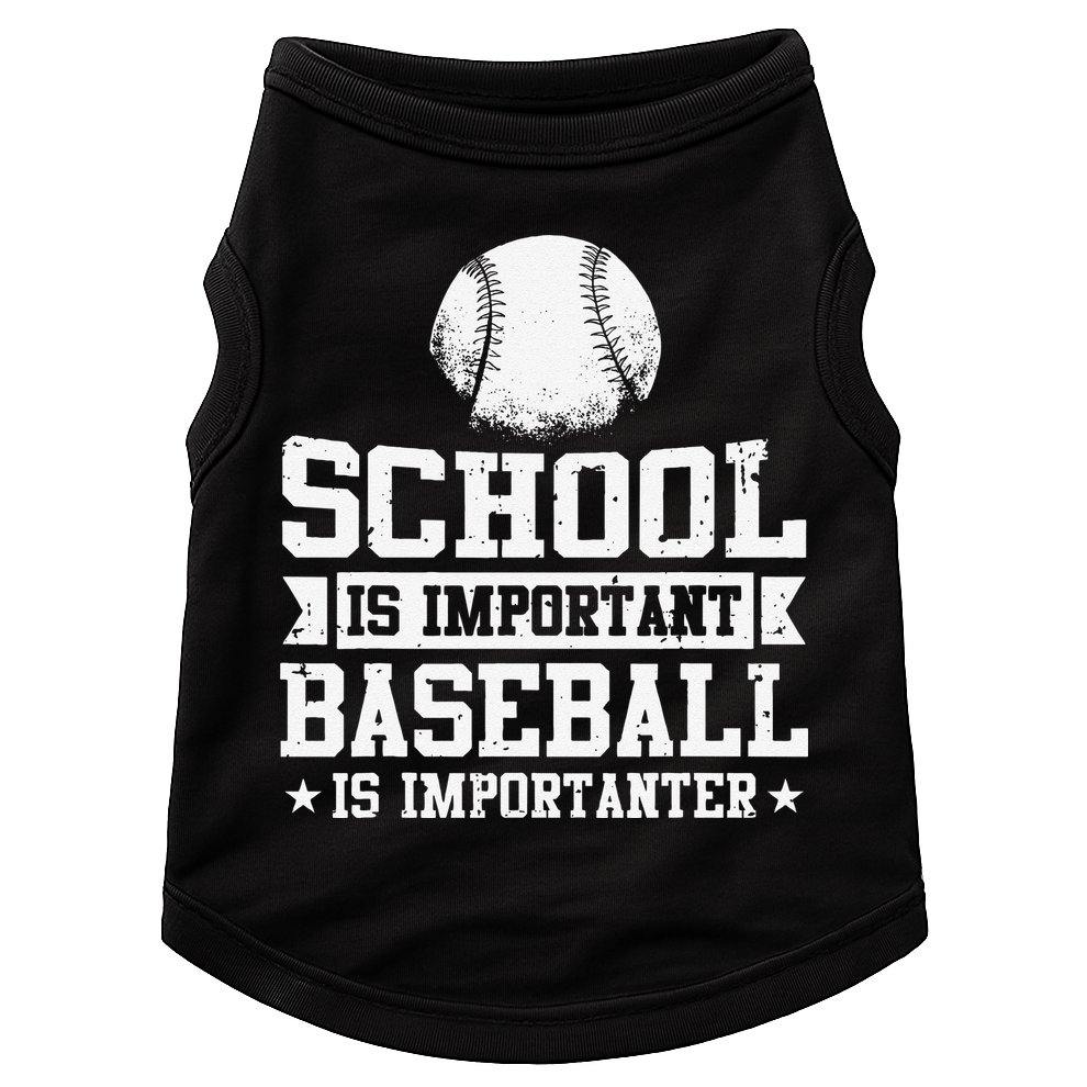 School Is Important But Baseball Is Importanter Funny Doggie Tank