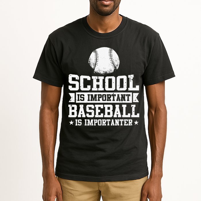 School Is Important But Baseball Is Importanter Funny Tall T-Shirt