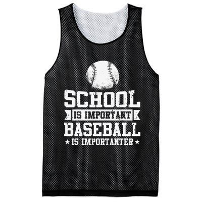 School Is Important But Baseball Is Importanter Funny Mesh Reversible Basketball Jersey Tank