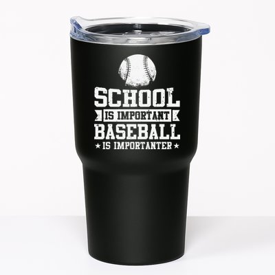 School Is Important But Baseball Is Importanter Funny Tumbler