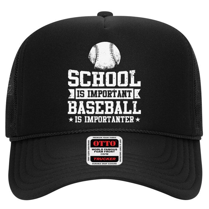School Is Important But Baseball Is Importanter Funny Hat