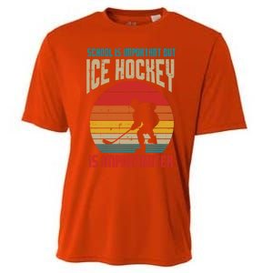 School Important Ice Hockey Importanter Funny Gift Cooling Performance Crew T-Shirt