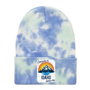 Someone In Idaho Loves Me Tie Dye 12in Knit Beanie