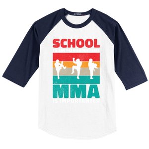 School Is Important But Mma Importanter Mixed Martial Arts Funny Gift Baseball Sleeve Shirt