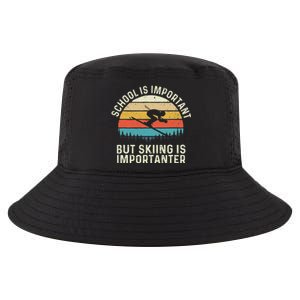 School Is Important But Skiing Is Importanter Retro Skier Cool Comfort Performance Bucket Hat