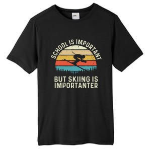 School Is Important But Skiing Is Importanter Retro Skier Tall Fusion ChromaSoft Performance T-Shirt