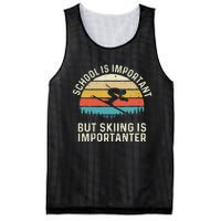 School Is Important But Skiing Is Importanter Retro Skier Mesh Reversible Basketball Jersey Tank