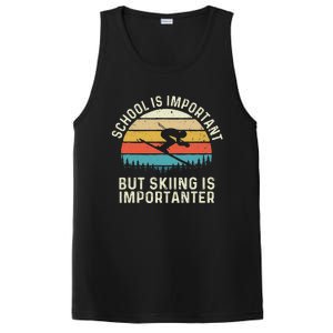 School Is Important But Skiing Is Importanter Retro Skier PosiCharge Competitor Tank