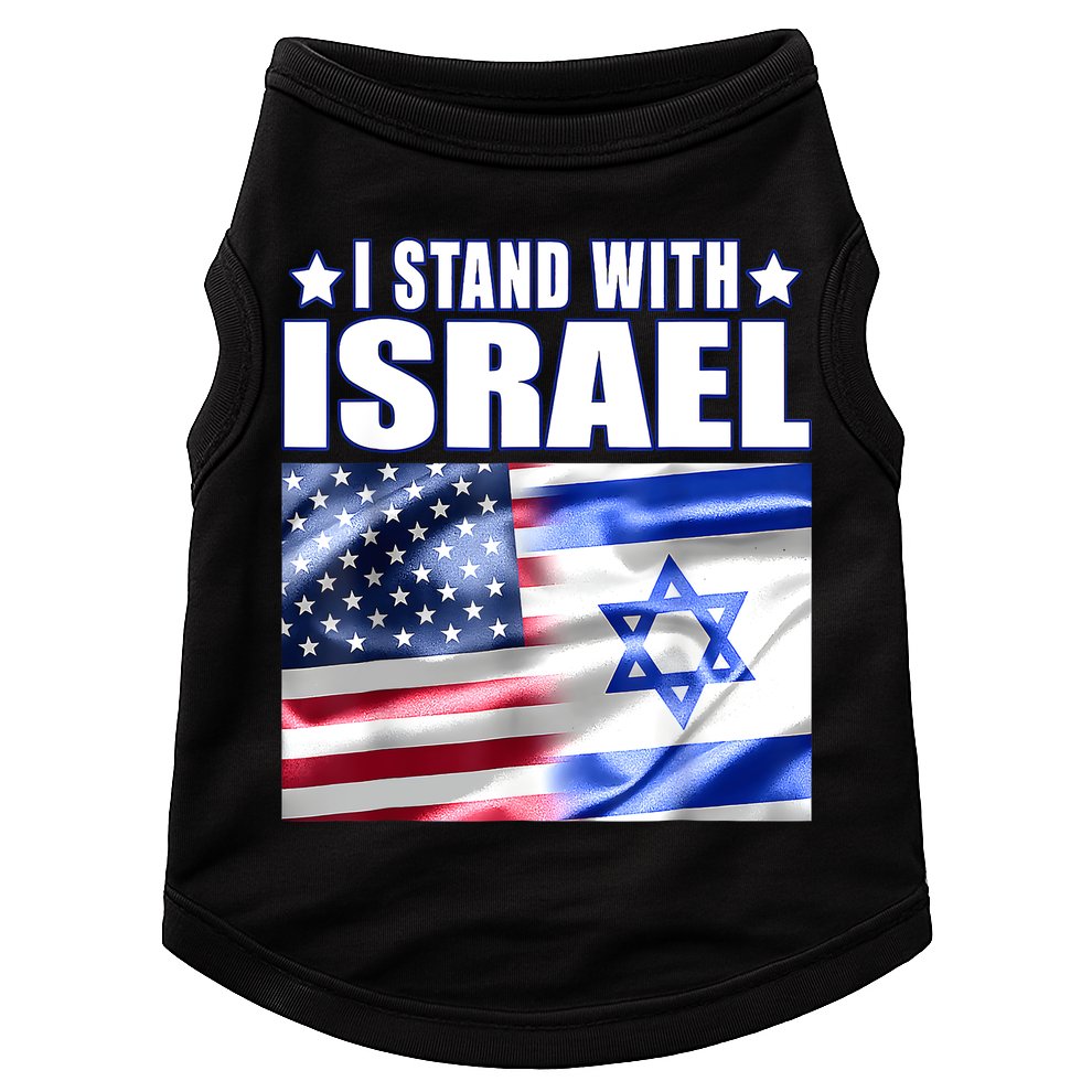 Support Israel I Stand With Israel Us Israel Flag Combined Doggie Tank