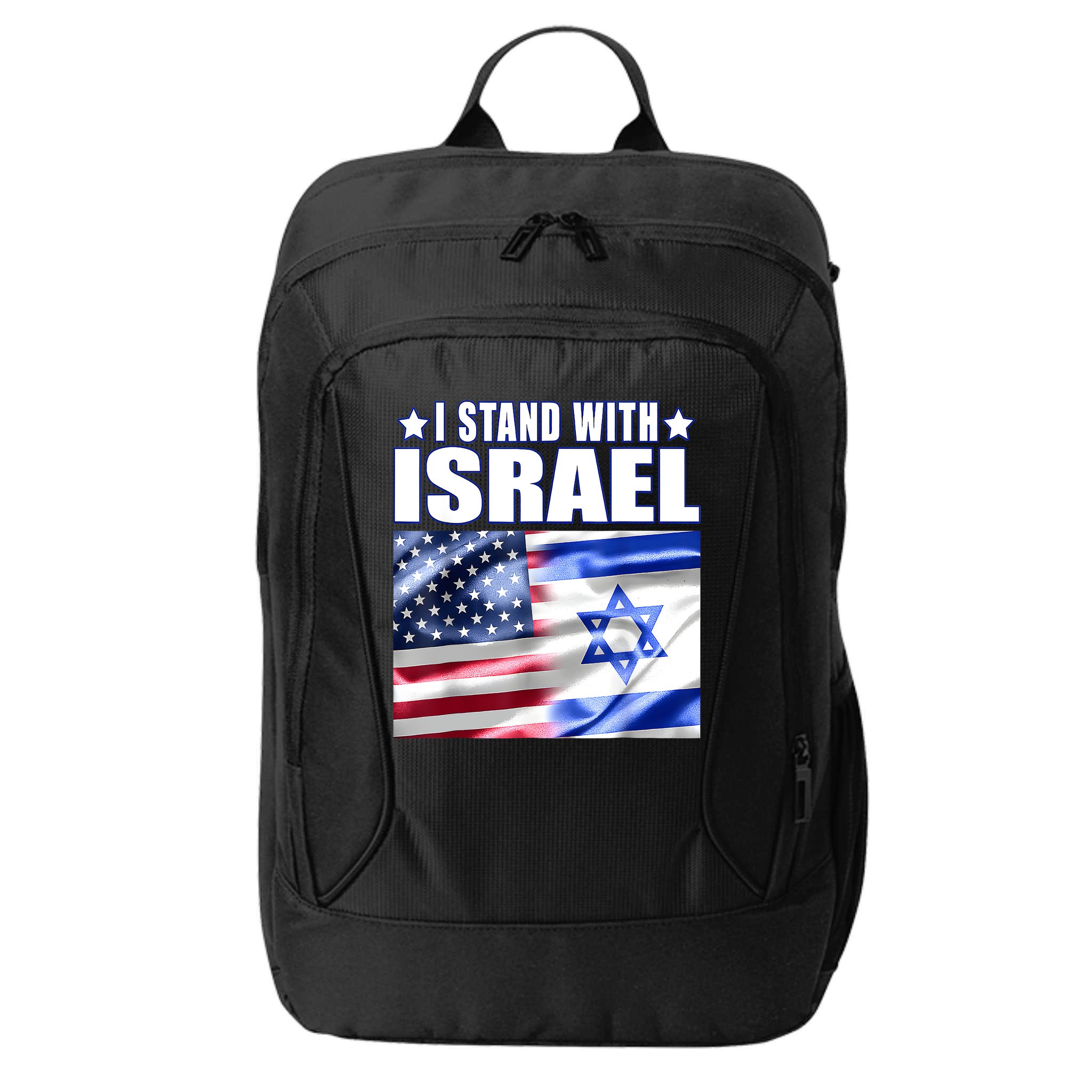Support Israel I Stand With Israel Us Israel Flag Combined City Backpack