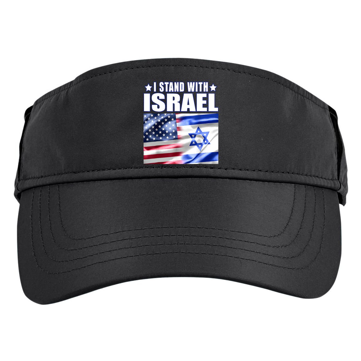 Support Israel I Stand With Israel Us Israel Flag Combined Adult Drive Performance Visor
