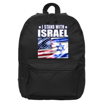 Support Israel I Stand With Israel Us Israel Flag Combined 16 in Basic Backpack