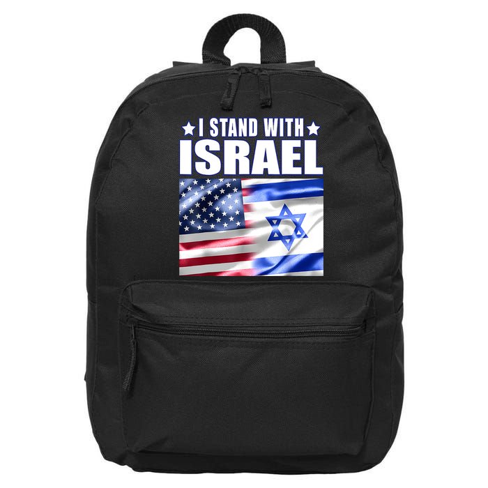 Support Israel I Stand With Israel Us Israel Flag Combined 16 in Basic Backpack