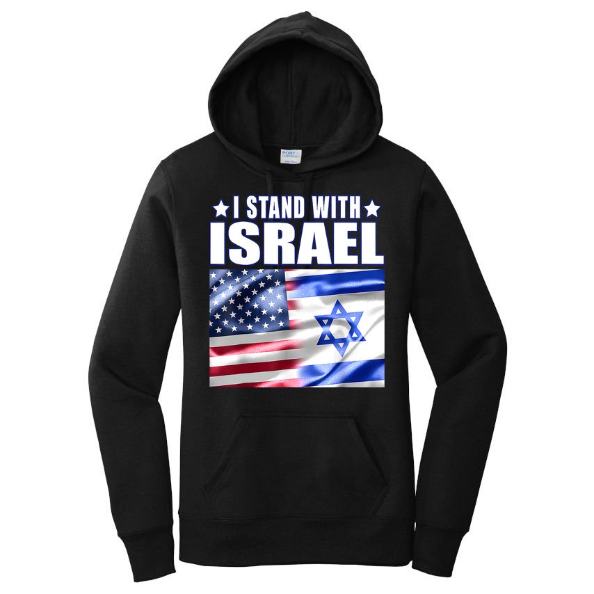 Support Israel I Stand With Israel Us Israel Flag Combined Women's Pullover Hoodie