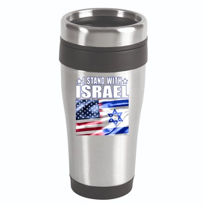 Support Israel I Stand With Israel Us Israel Flag Combined 16oz Travel Tumbler