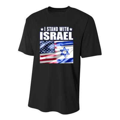 Support Israel I Stand With Israel Us Israel Flag Combined Youth Performance Sprint T-Shirt