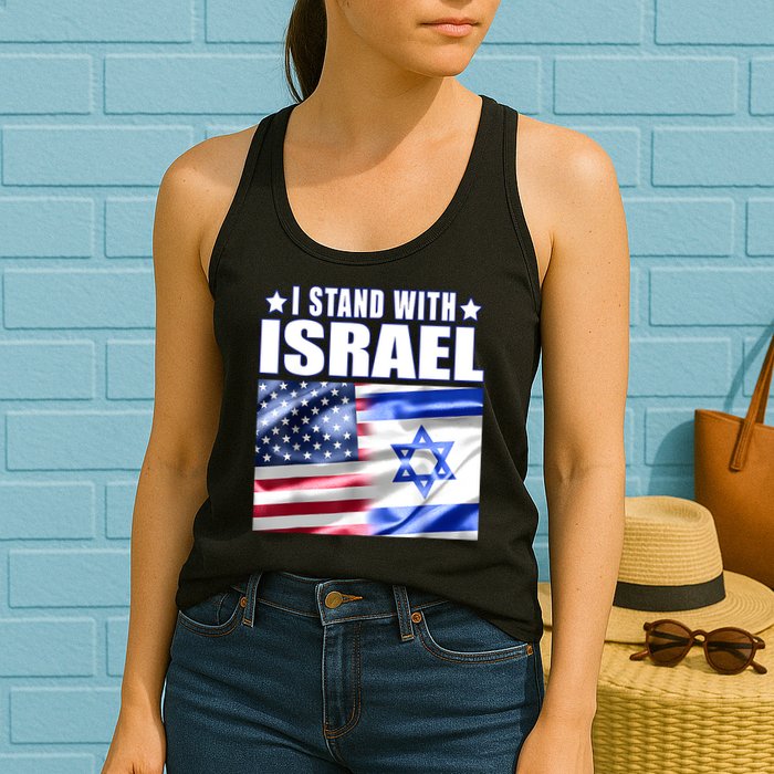 Support Israel I Stand With Israel Us Israel Flag Combined Womens Tank Top