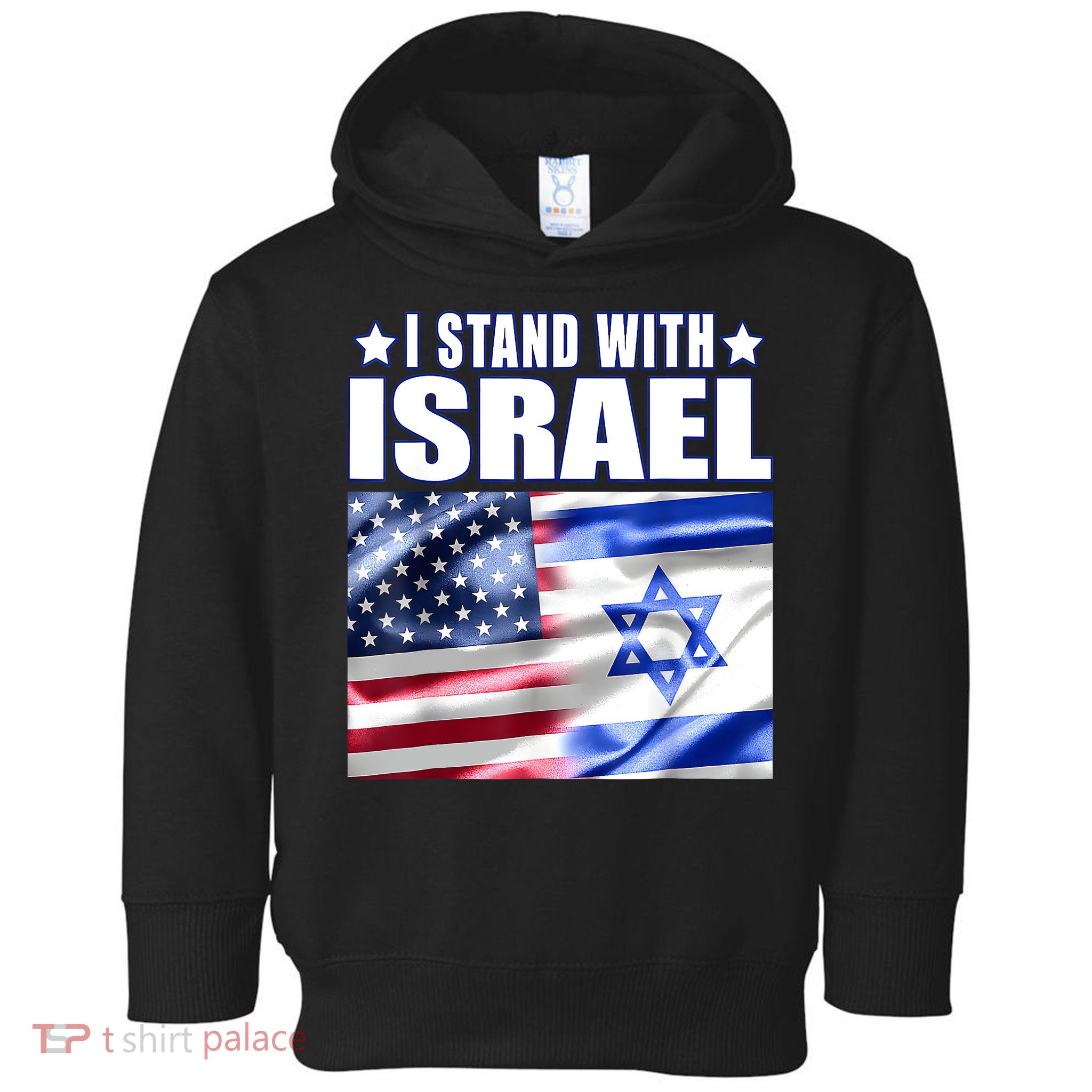 Support Israel I Stand With Israel Us Israel Flag Combined Toddler Hoodie