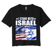 Support Israel I Stand With Israel Us Israel Flag Combined Women's Crop Top Tee