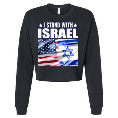 Support Israel I Stand With Israel Us Israel Flag Combined Cropped Pullover Crew