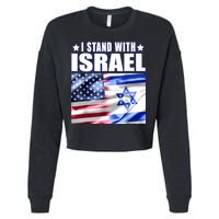 Support Israel I Stand With Israel Us Israel Flag Combined Cropped Pullover Crew