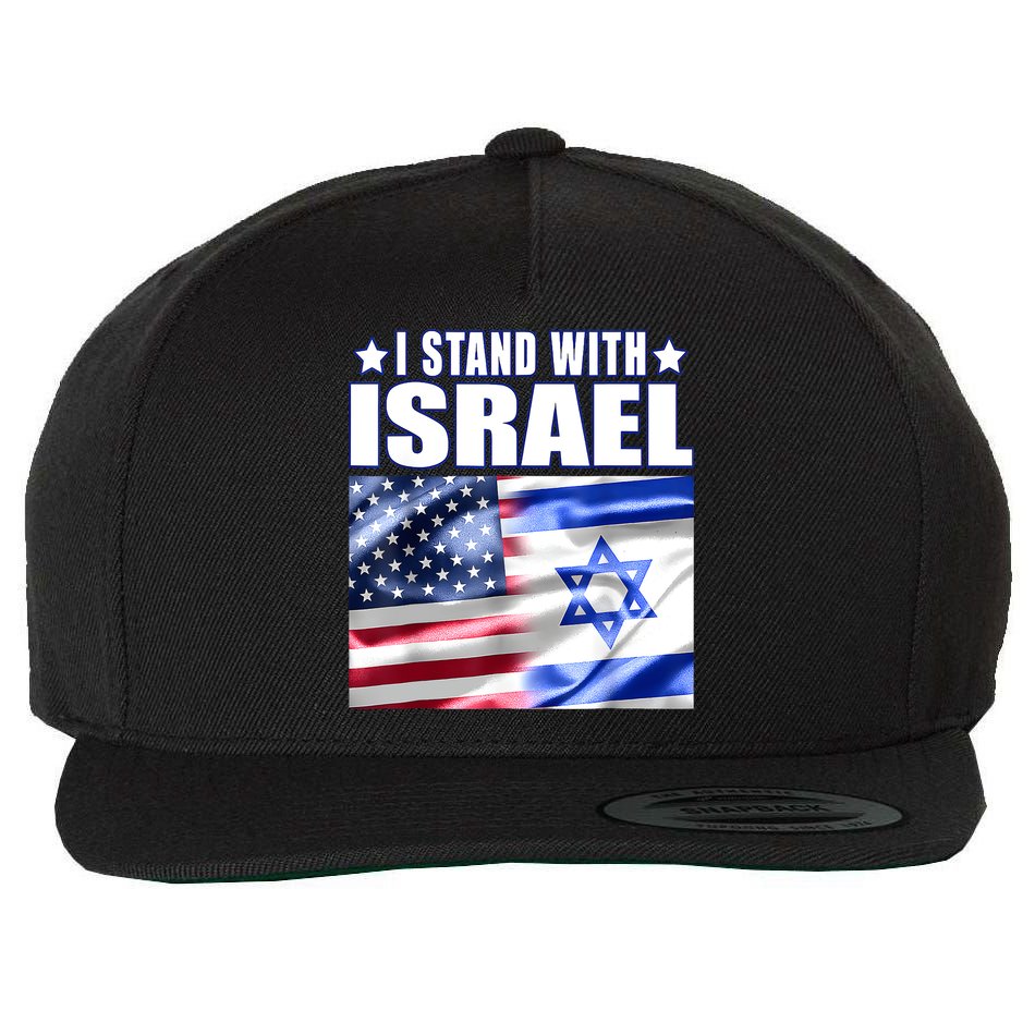 Support Israel I Stand With Israel Us Israel Flag Combined Wool Snapback Cap