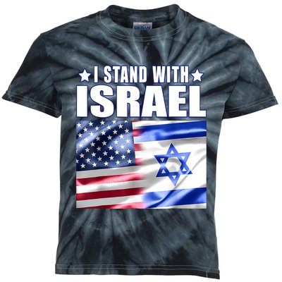 Support Israel I Stand With Israel Us Israel Flag Combined Kids Tie-Dye T-Shirt